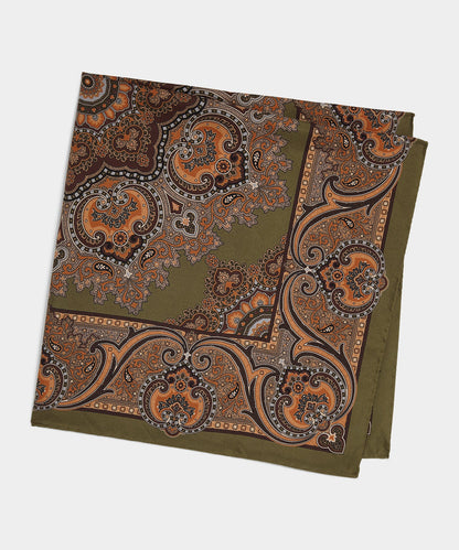 Silk Paisley Neckerchief - Light Sage