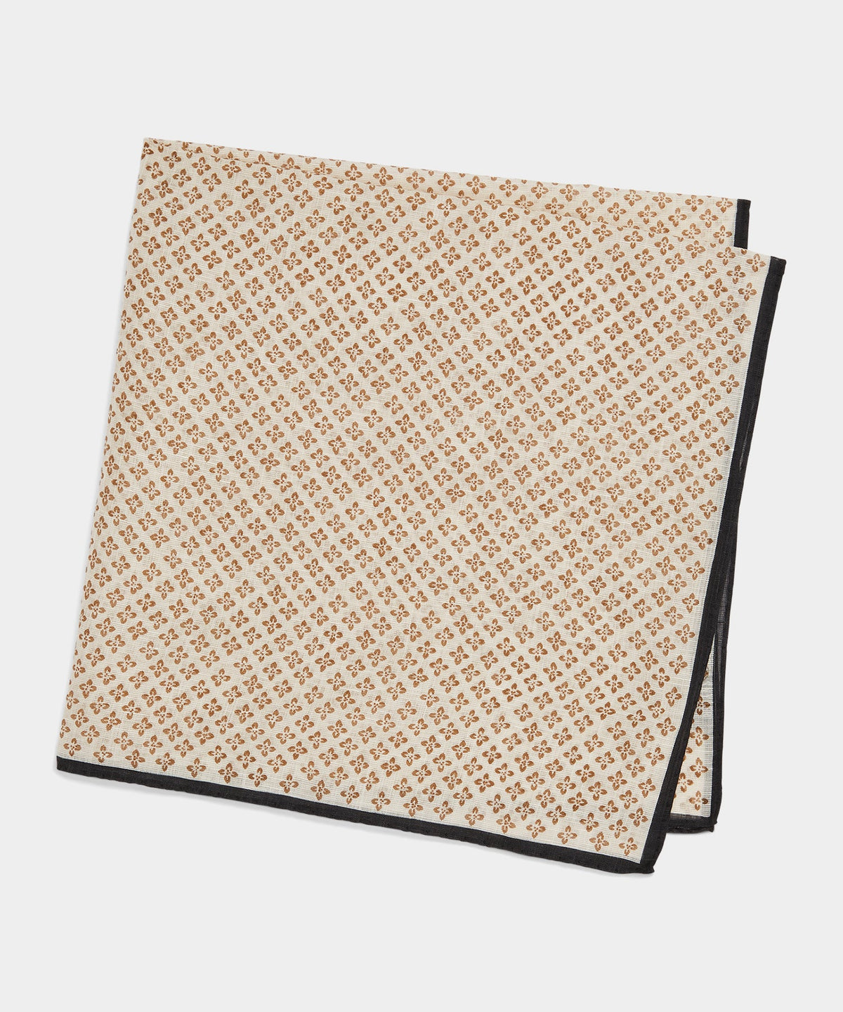 Italian Iris Print Pocket Square - Beige