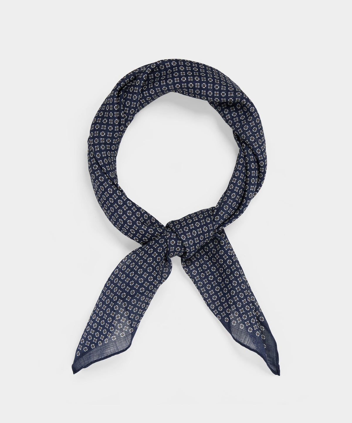 Italian Micro Geo Neckerchief - Navy