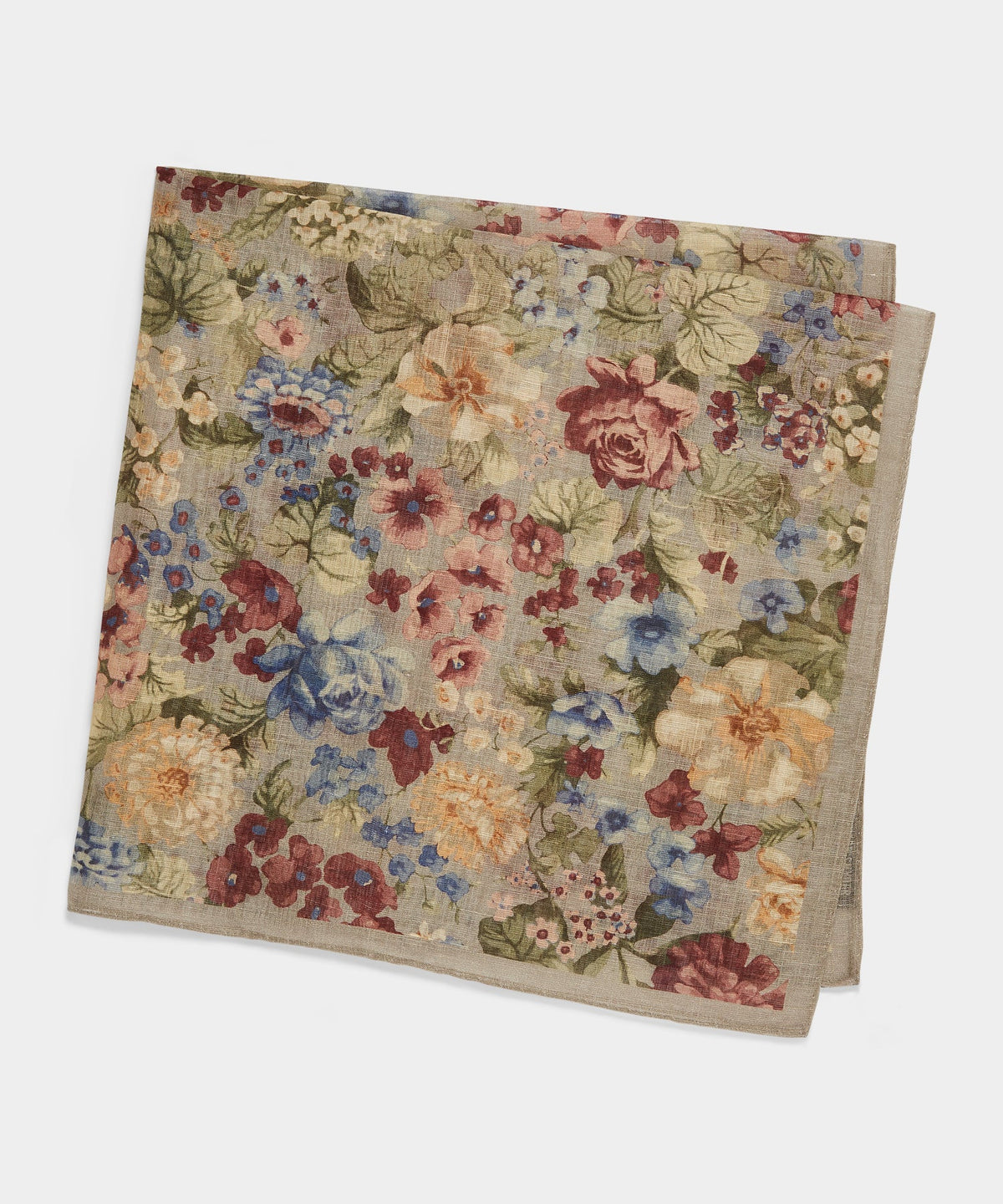 Italian Garden Floral Neckerchief - Washed Mint