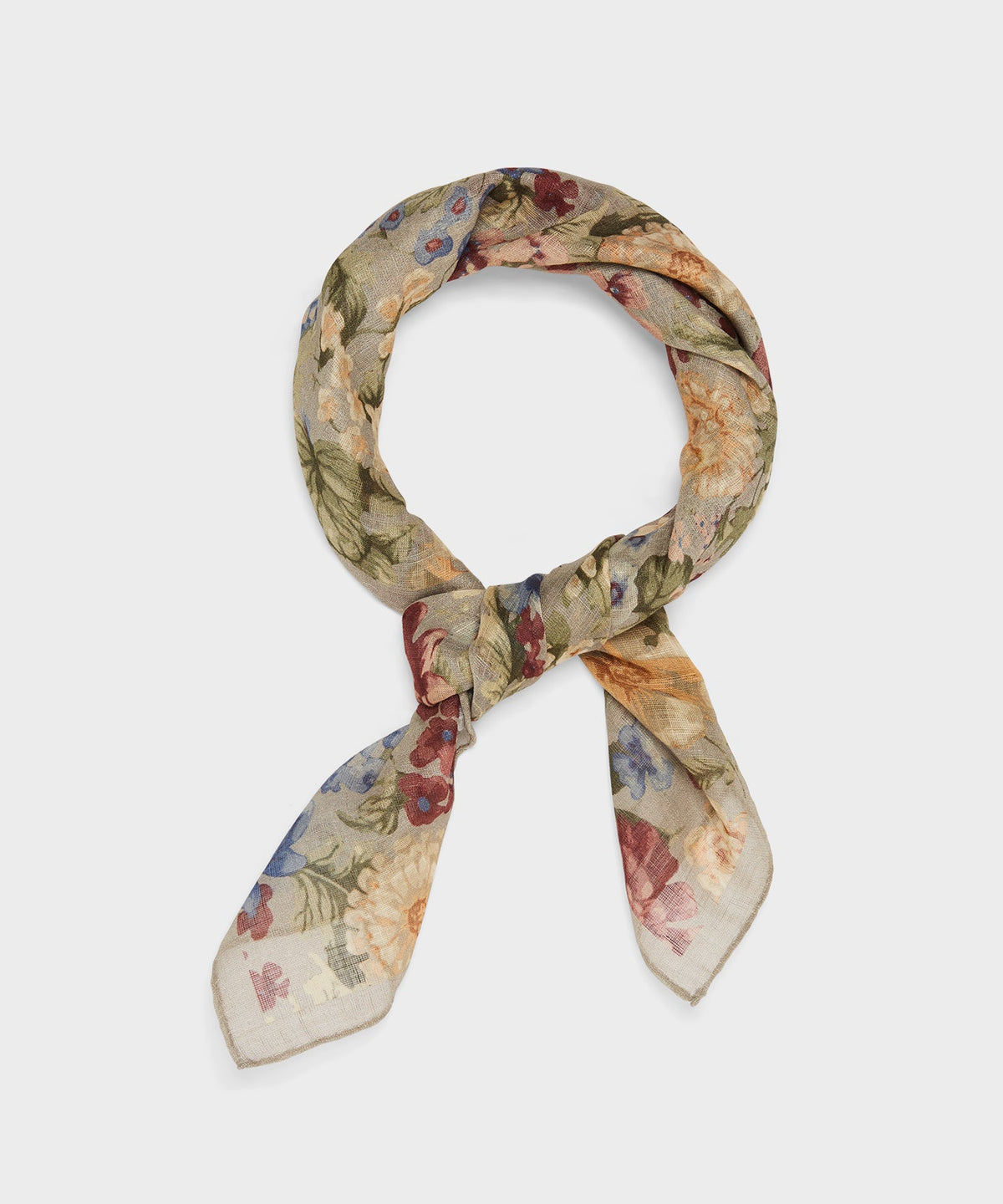 Italian Garden Floral Neckerchief - Washed Mint
