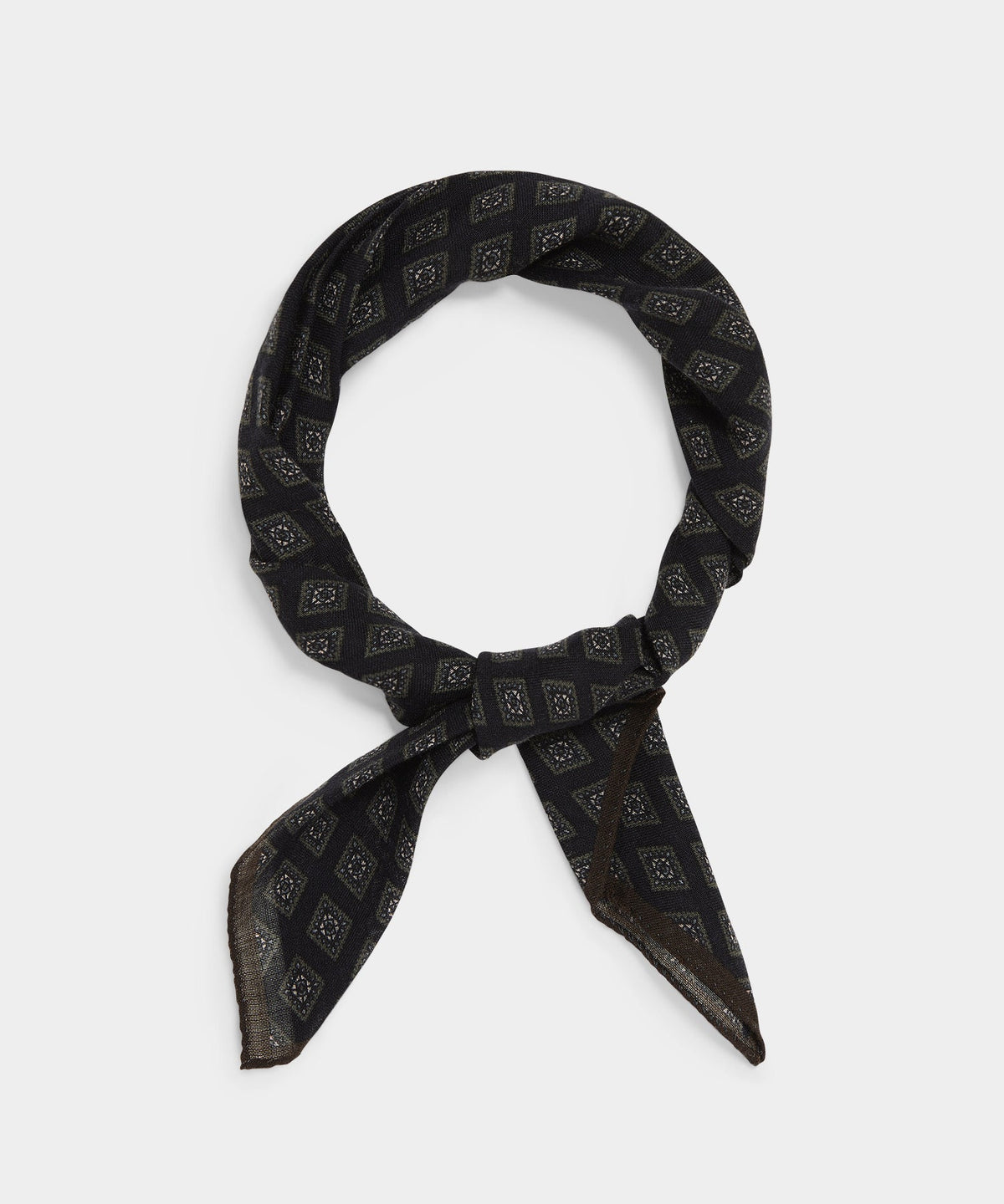 Italian Wool Diamond Neckerchief - Black