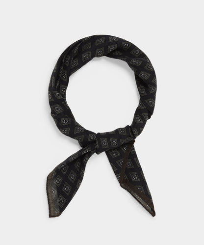 Italian Wool Diamond Neckerchief - Black