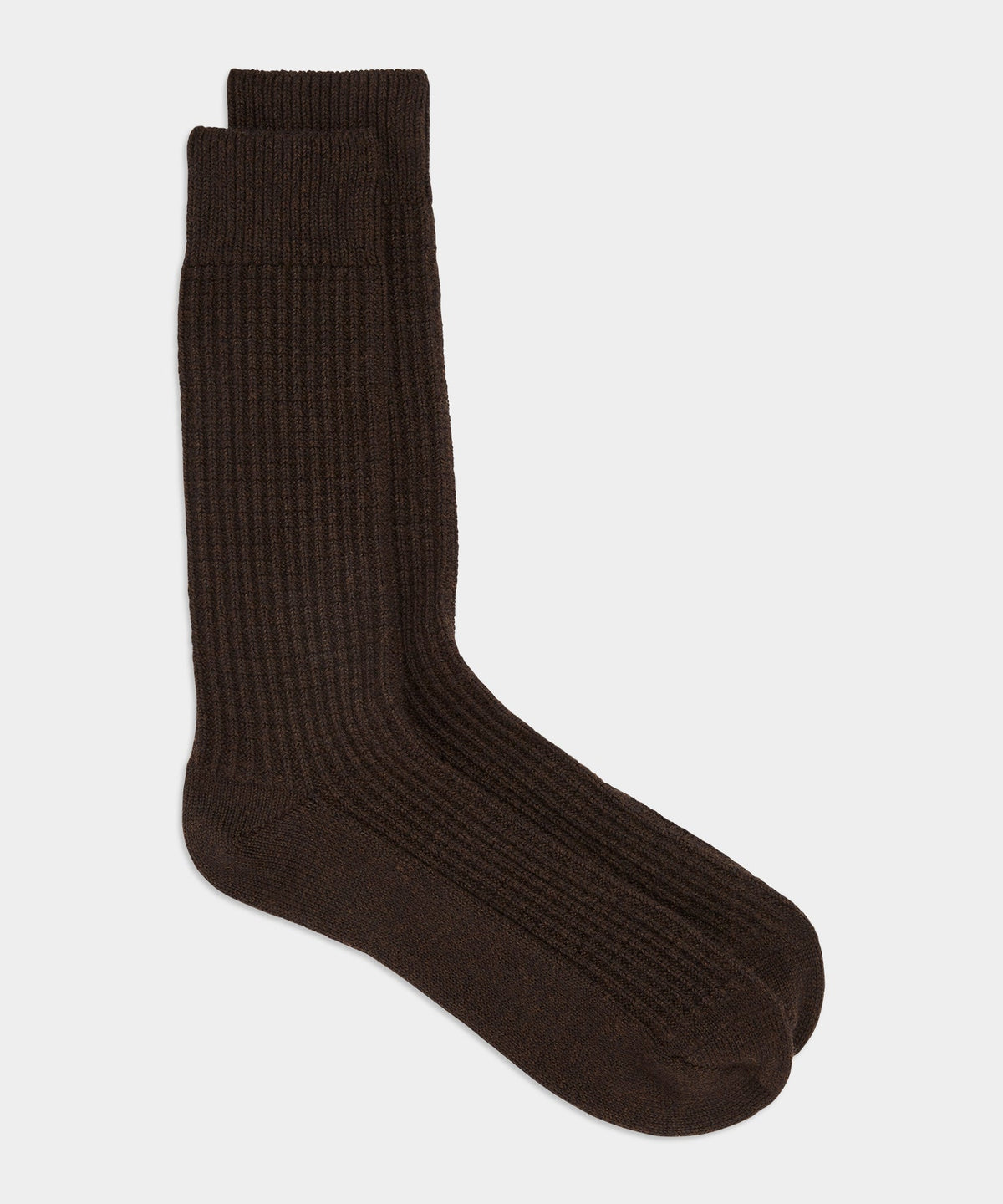Cotton Waffle Sock - Dark Brown