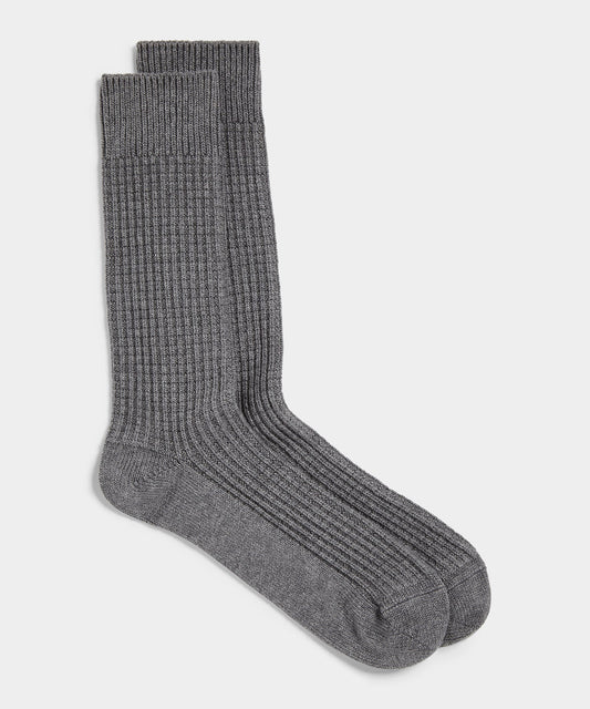 Cotton Waffle Sock - Grey