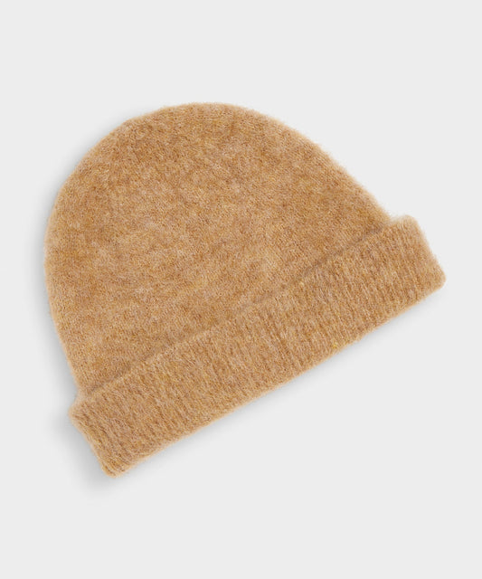 Brushed Alpaca Beanie - Saddle Brown