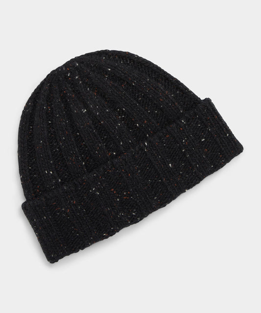 Donegal Cashmere Beanie - Black