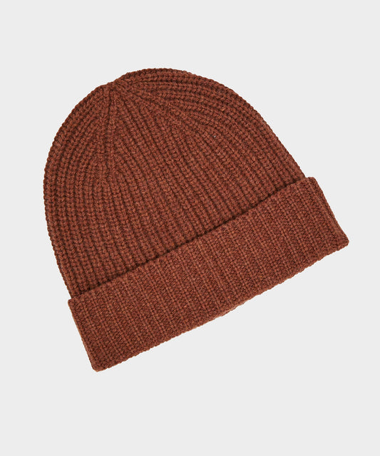 Italian Recycled Cashmere Beanie - Cocoa