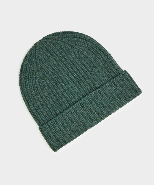 Italian Recycled Cashmere Beanie - Olive