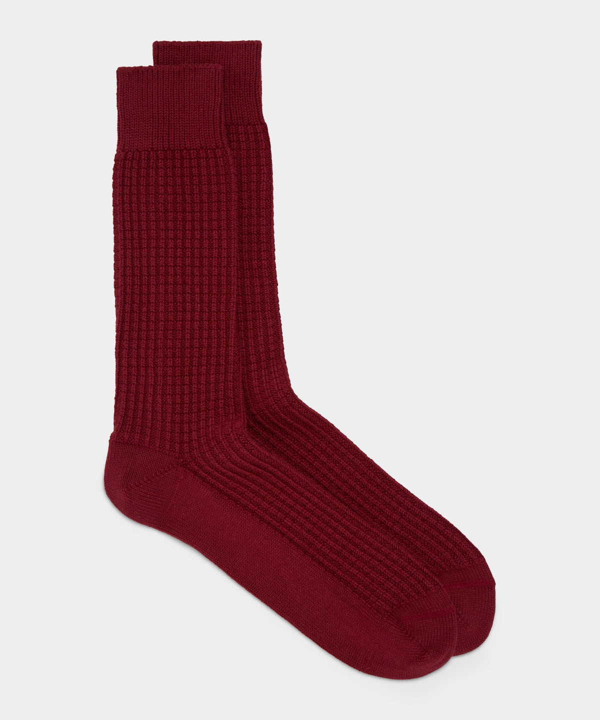Cotton Waffle Sock - Russett Red