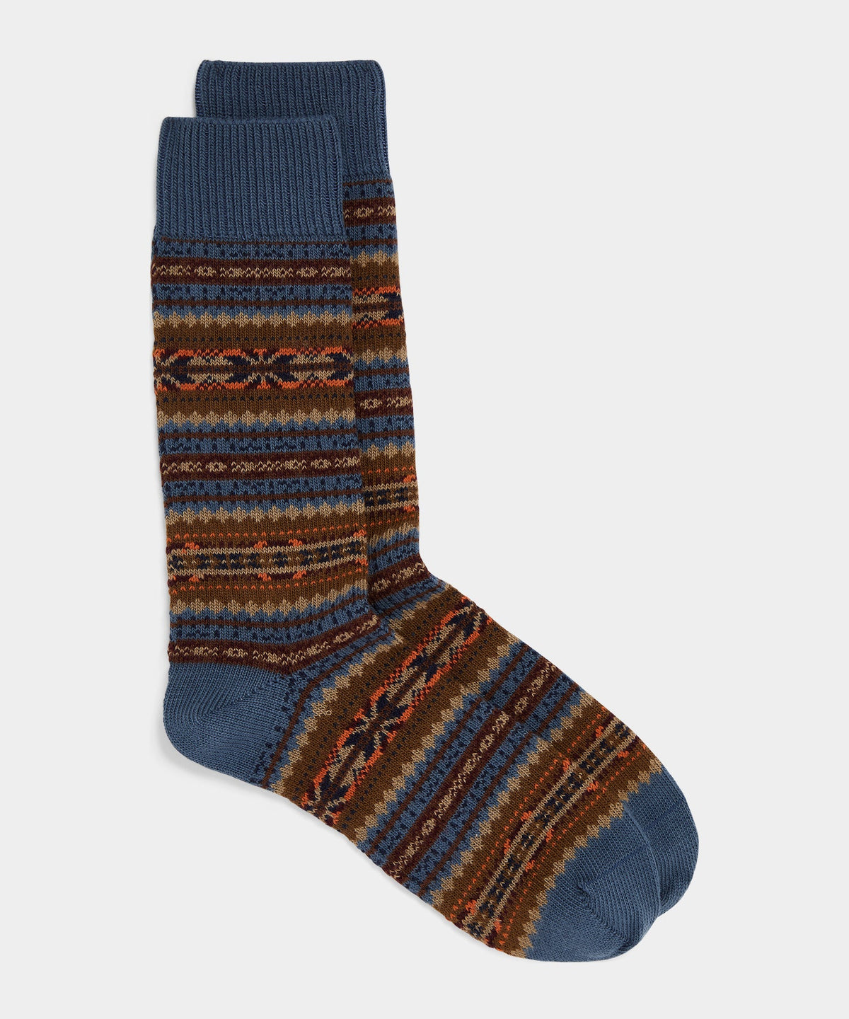 Cotton Fair Isle Sock - Navy