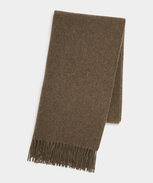 Oversized Brushed Cashmere Scarf - Olive