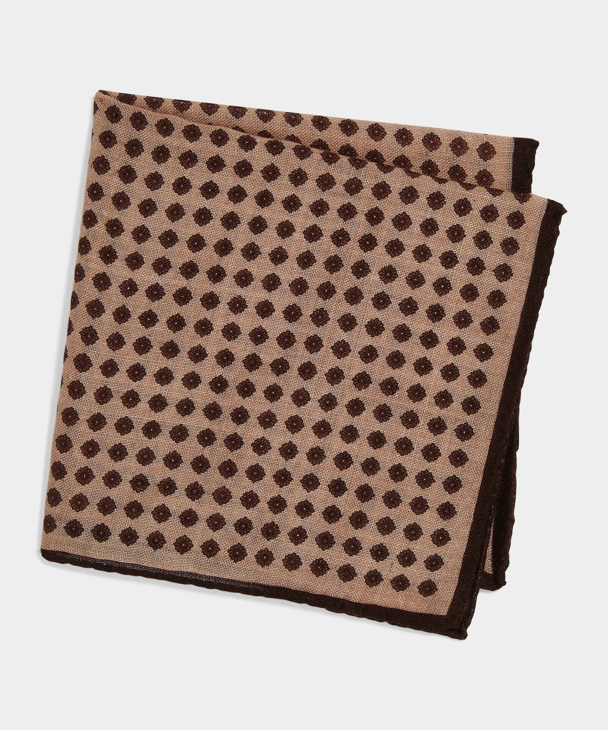 Italian Wool Floral Pocket Square - Cream
