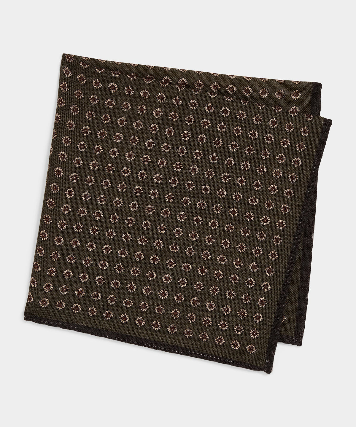 Italian Wool Floral Pocket Square - Green