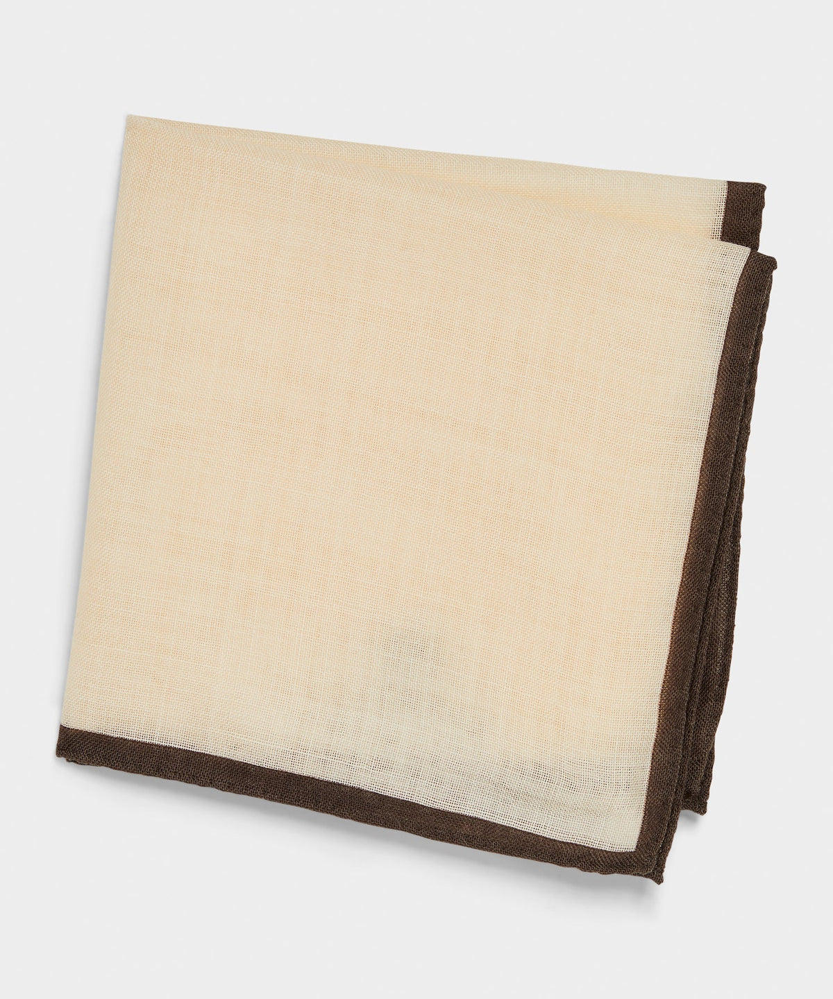 Italian Tipped Wool Pocket Square - Cream