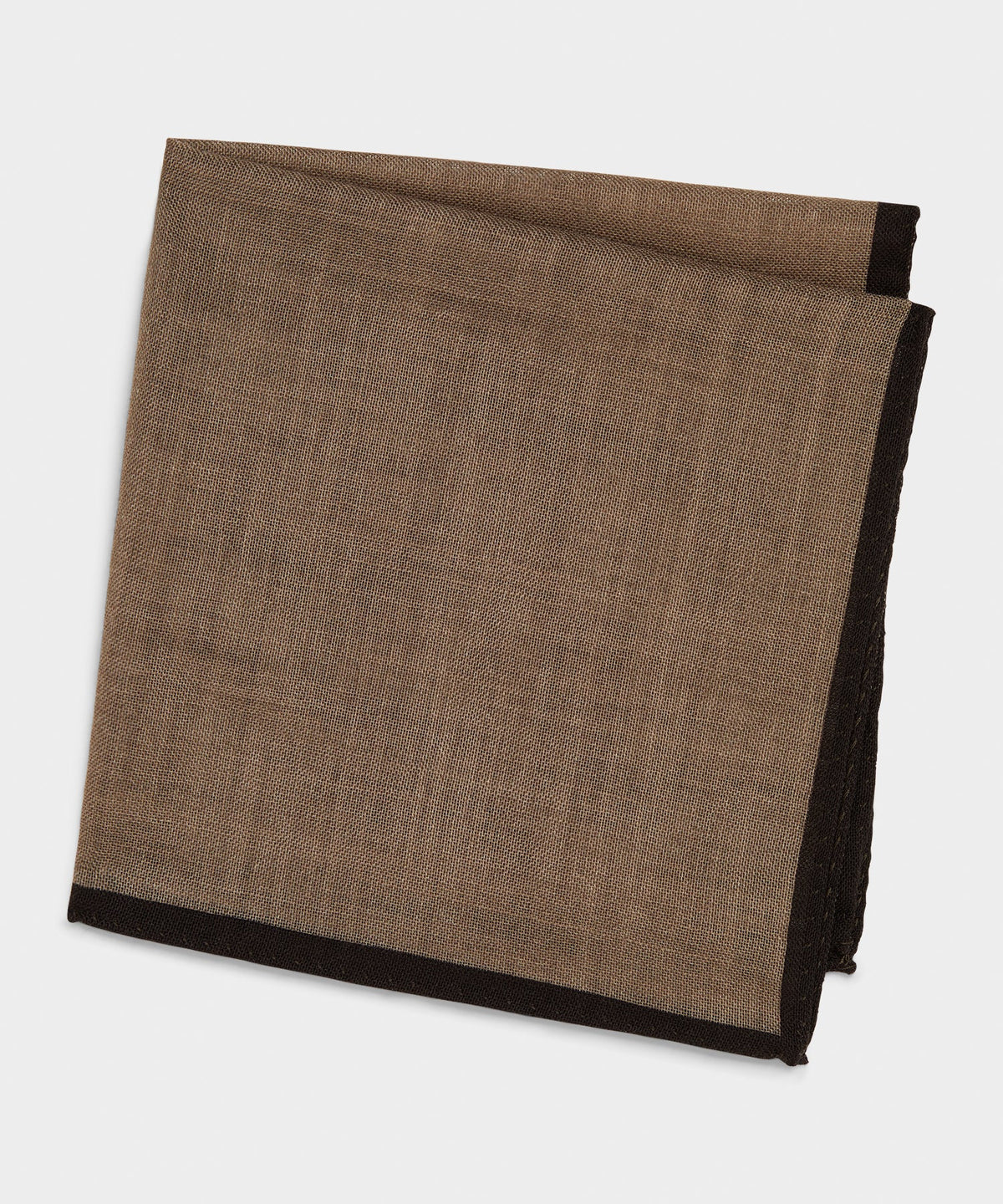 Italian Tipped Wool Pocket Square - Taupe