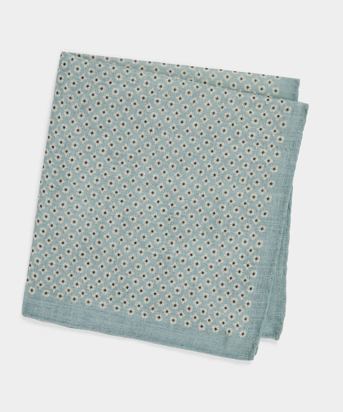 Italian Micro Geo Pocket Square - Light Blue