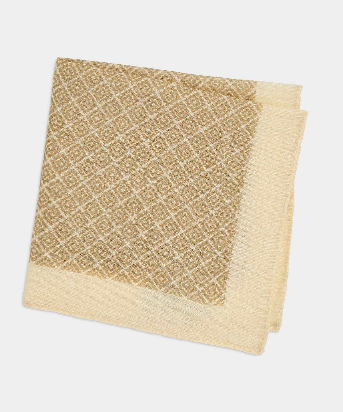 Italian Geo Pocket Square - Cream