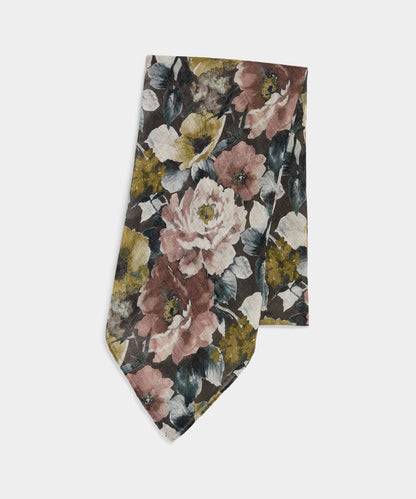Italian Floral Neckerchief - Black