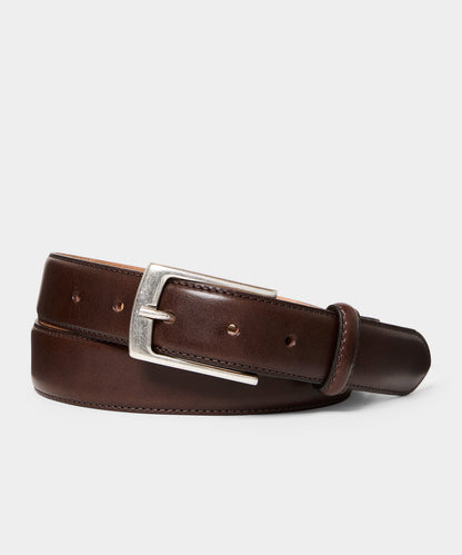 Italian Leather Dress Belt - Brown