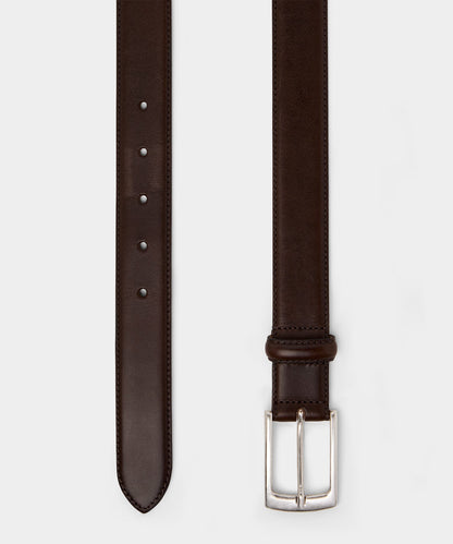 Italian Leather Dress Belt - Brown