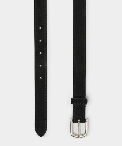Italian Suede Dress Belt - Black