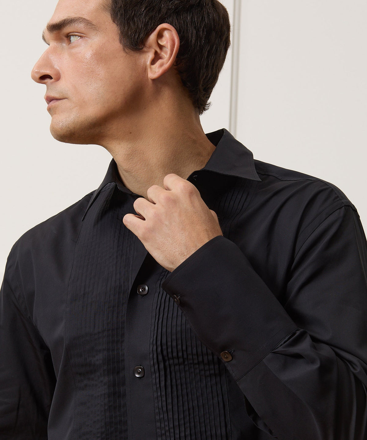 Armando Cabral Pleat Bib Tuxedo Shirt - Black