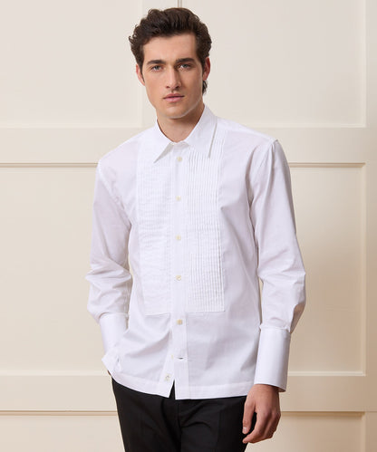 Armando Cabral Pleat Bib Tuxedo Shirt - White