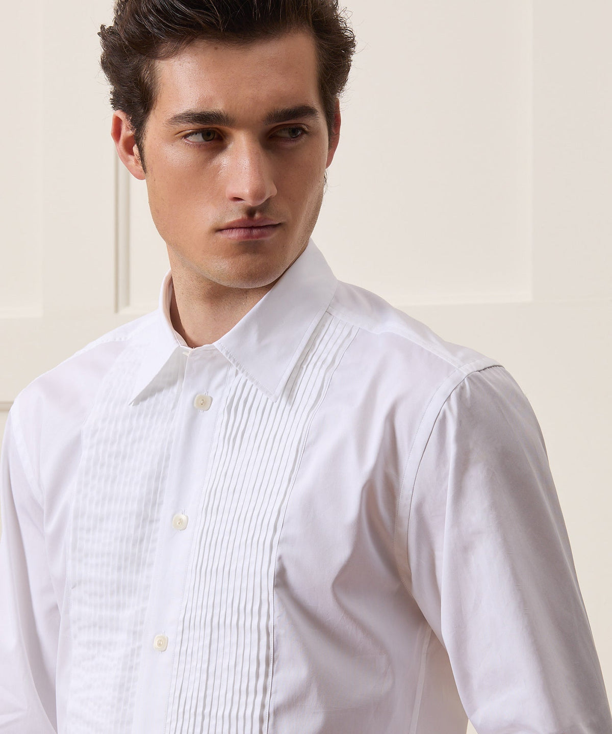 Armando Cabral Pleat Bib Tuxedo Shirt - White