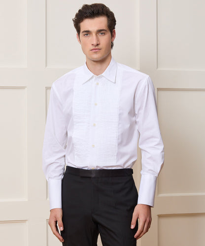 Armando Cabral Pleat Bib Tuxedo Shirt - White