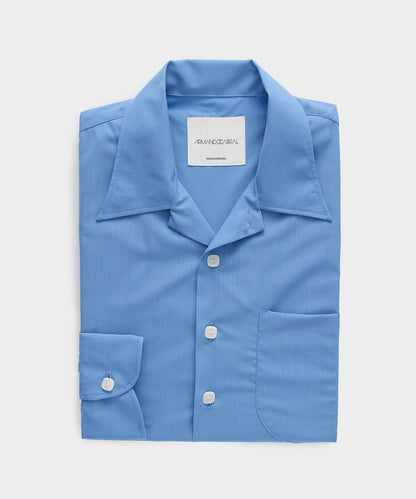 Armando Cabral Long Sleeve Camp Collar Dress Shirt - Light Blue