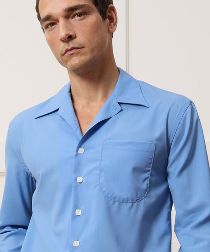 Armando Cabral Long Sleeve Camp Collar Dress Shirt - Light Blue