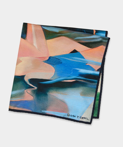Artist Series: Logan T. Sibrel Silk Scarf - Teal