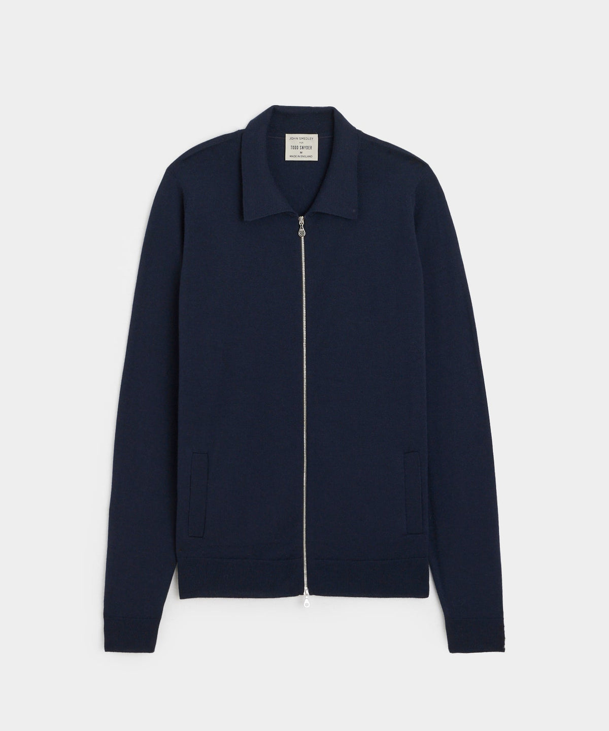 John Smedley Alston Merino Wool Zip-Up - Midnight
