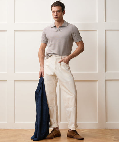 Italian Cotton Montauk Sweater Polo - Brown