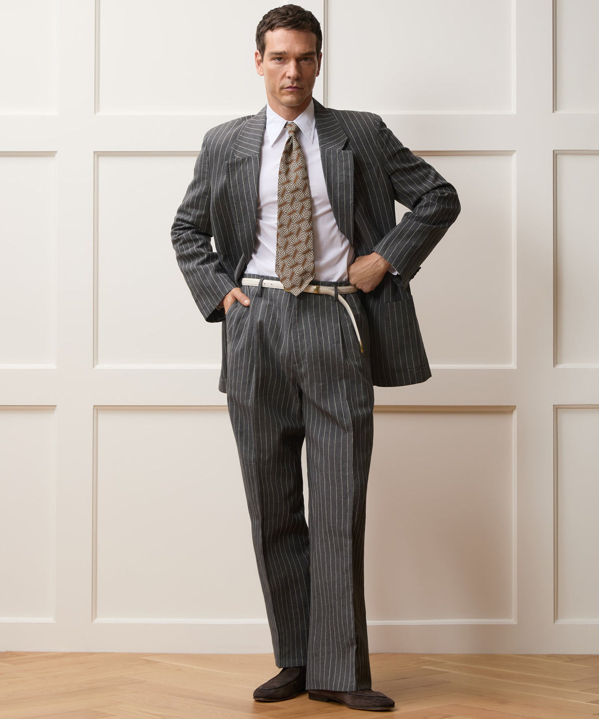 Italian Linen-Cotton Single-Breasted Wythe Jacket - Pepper
