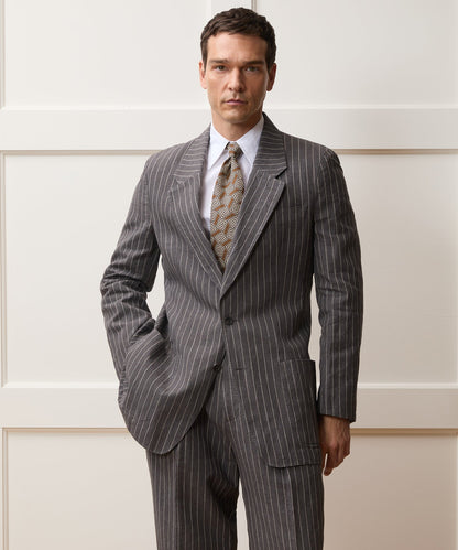 Italian Linen-Cotton Single-Breasted Wythe Jacket - Pepper