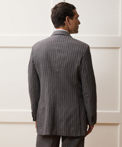 Italian Linen-Cotton Single-Breasted Wythe Jacket - Pepper