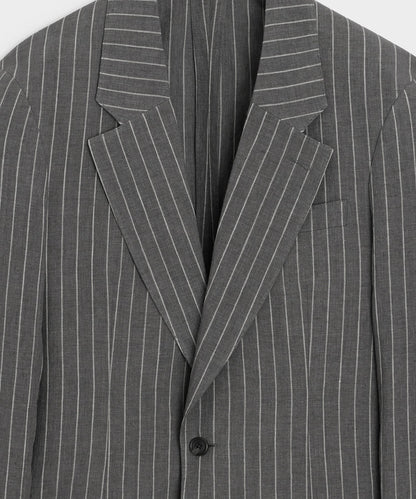 Italian Linen-Cotton Single-Breasted Wythe Jacket - Pepper