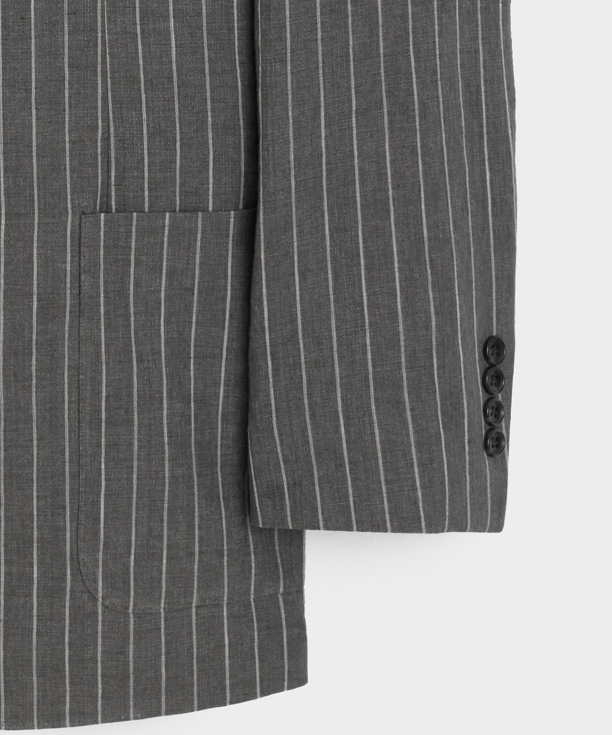 Italian Linen-Cotton Single-Breasted Wythe Jacket - Pepper