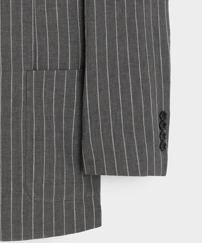 Italian Linen-Cotton Single-Breasted Wythe Jacket - Pepper