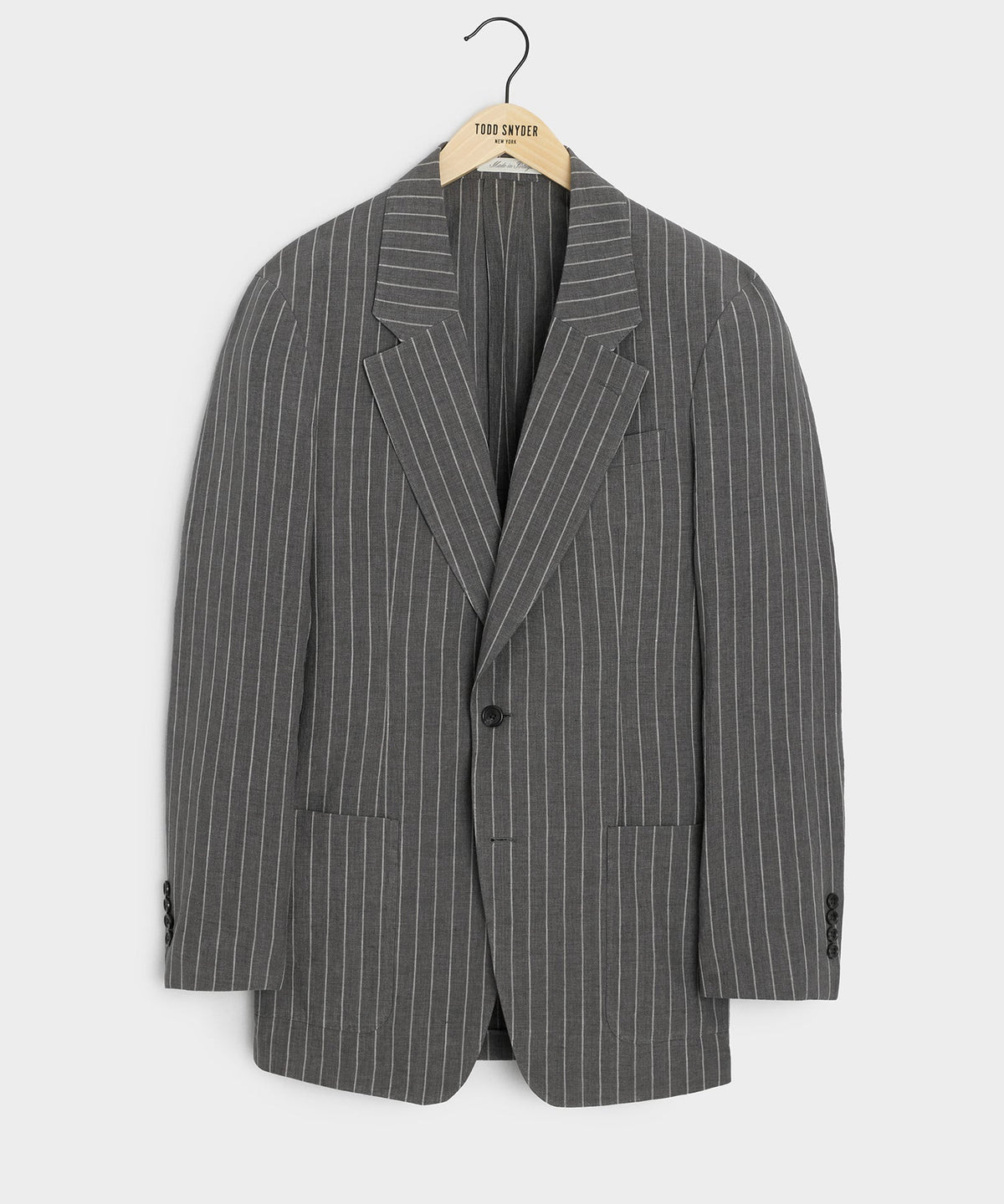 Italian Linen-Cotton Single-Breasted Wythe Jacket - Pepper