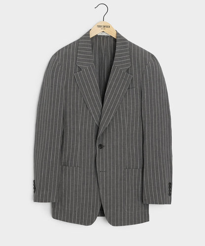 Italian Linen-Cotton Single-Breasted Wythe Jacket - Pepper