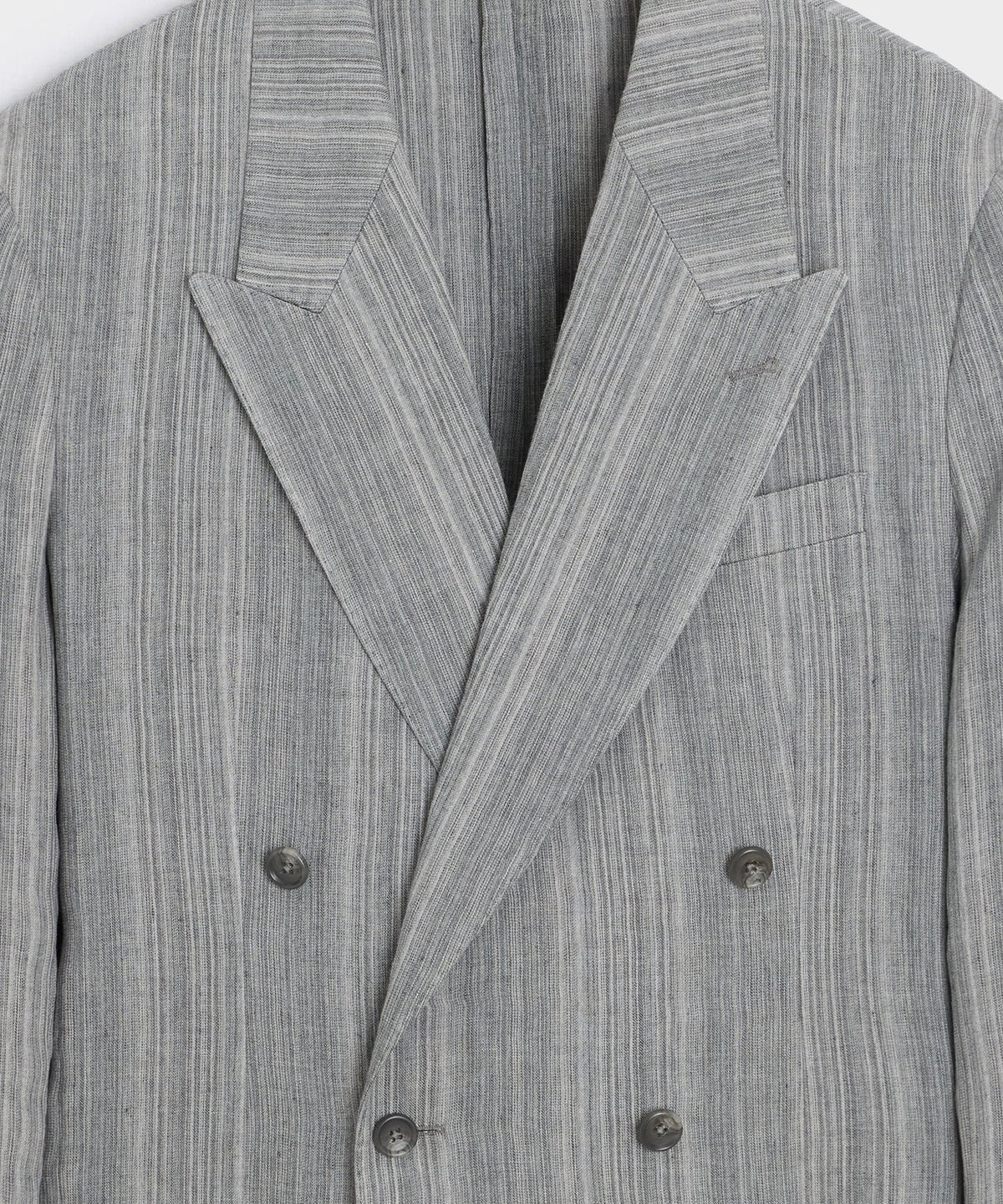 Italian Multi-Stripe Linen Wythe Jacket - Grey