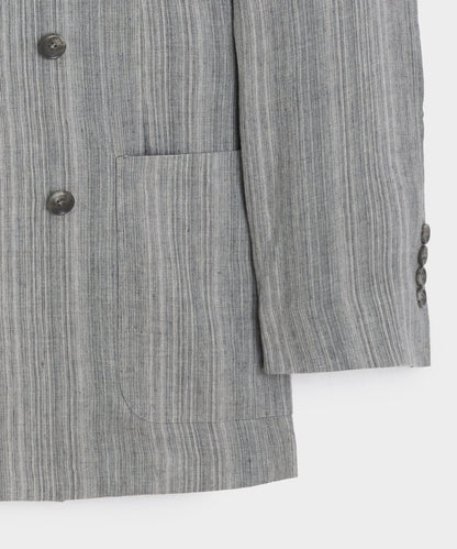 Italian Multi-Stripe Linen Wythe Jacket - Grey
