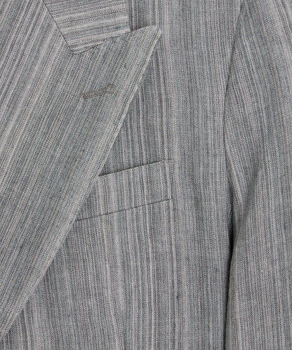 Italian Multi-Stripe Linen Wythe Jacket - Grey