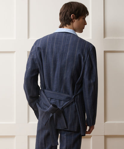 Italian Wool-Linen Cartographer's Jacket - Blue Ink