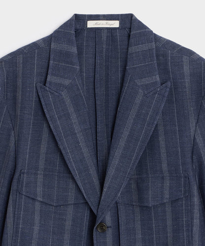 Italian Wool-Linen Cartographer's Jacket - Blue Ink