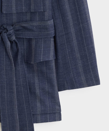 Italian Wool-Linen Cartographer's Jacket - Blue Ink