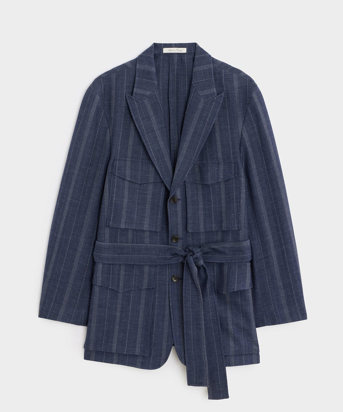 Italian Wool-Linen Cartographer's Jacket - Blue Ink